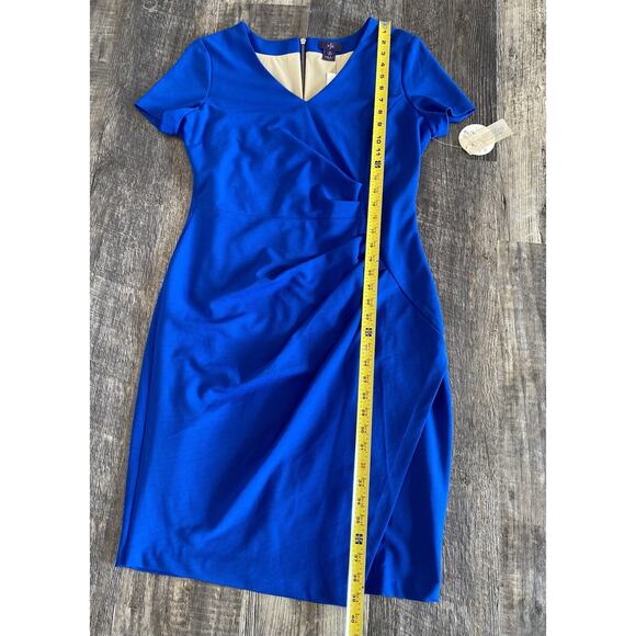 NYDJ Womens Size 10 Slimming Dress NEW Blue Office Career Work Wedding Party - Picture 10 of 14